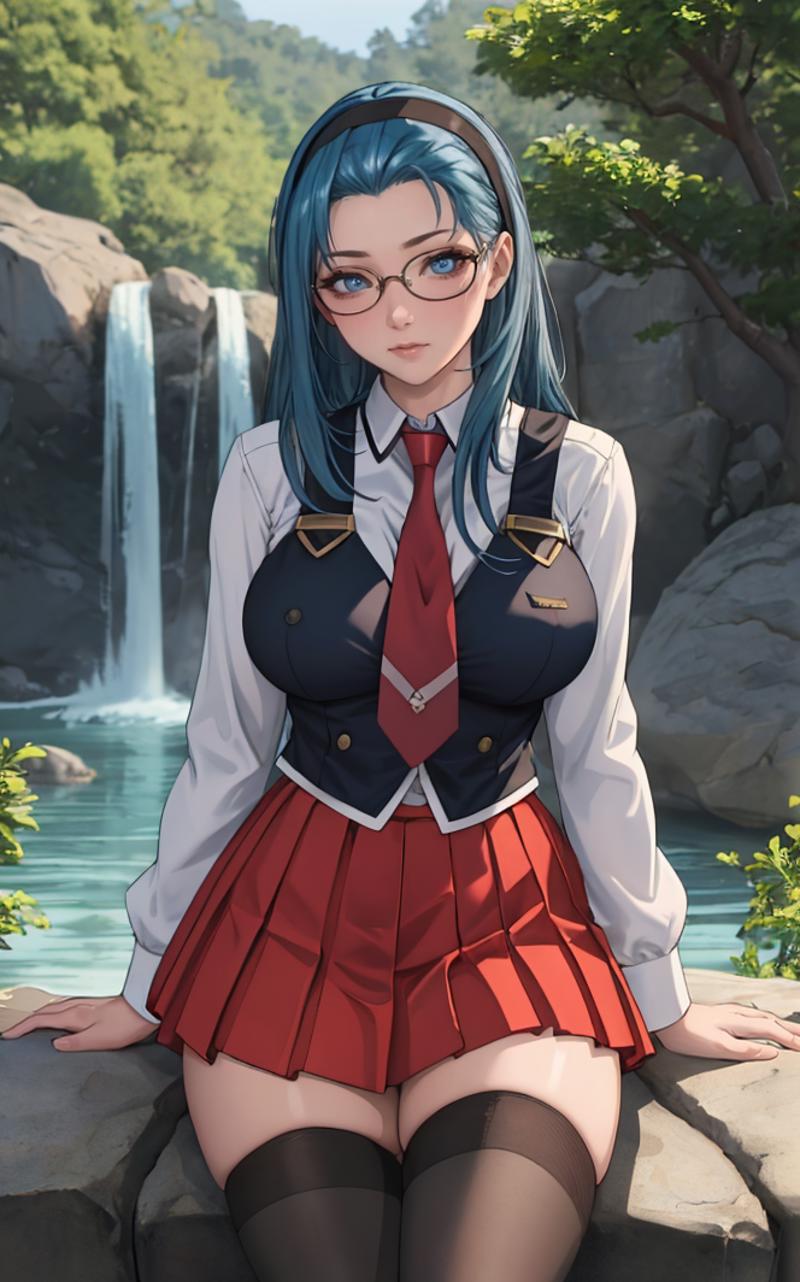 00058-ownwaifu_v10-2023-12-30-SchoolUniform_JunkoMochida_ownwaifu, __1girl, blue hair, long hair, glasses, hairband, large breasts, blue eyes, __school unifor.png